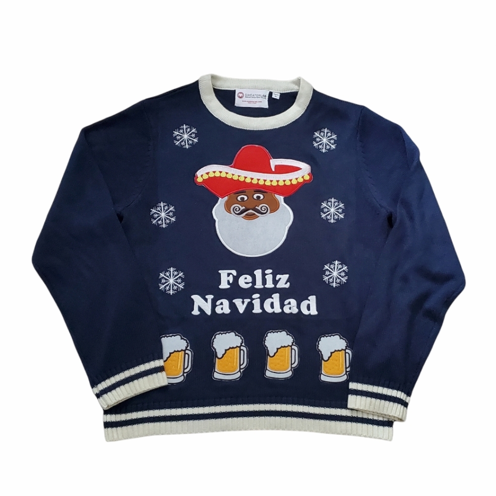 Ugly Christmas Sweater Feliz Navidad Mens XL